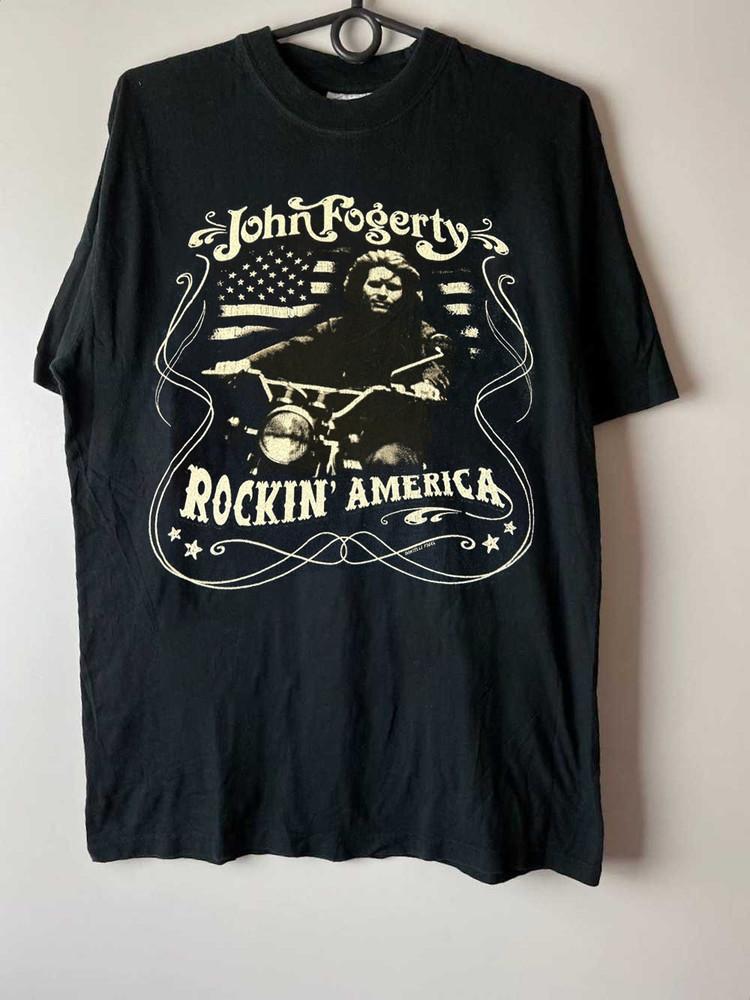 Джон Фогерти Рок-Америка Унисекс Футболка Хлопок Полный Размер от S до 5XL Унисекс Футболка M