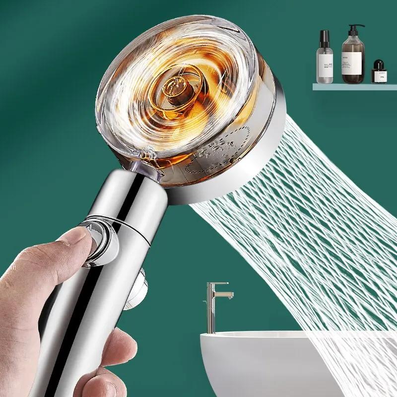 Propeller Shower Head Rainfall High Preassure Water Saving Restroom Shower Accessary Pressurized Nozzle Universal Best Adaptation for Home