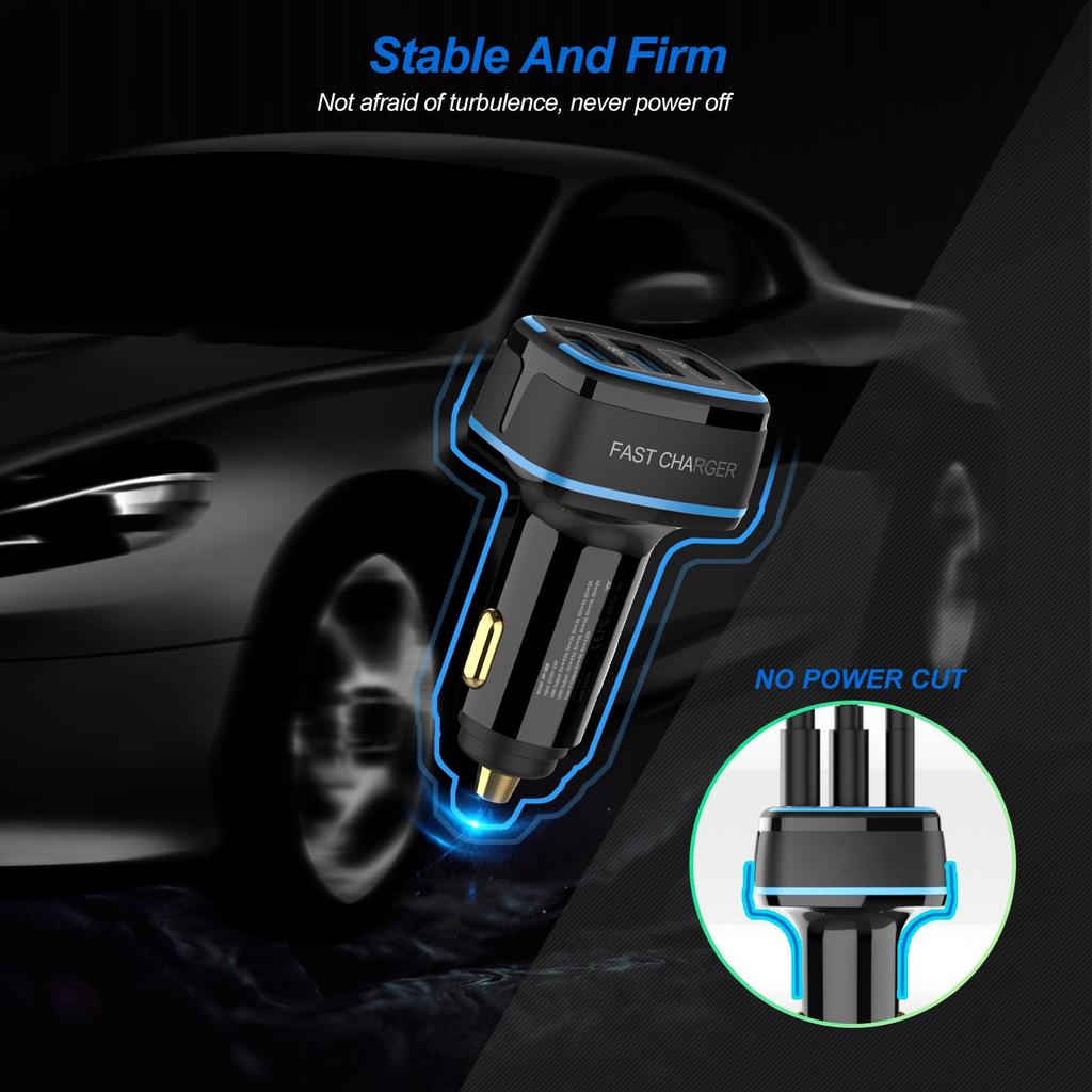 80W 5A Type-C PD3.0 & QC4.0 Fast Car Charger, Fully Compatible, Smart Charging