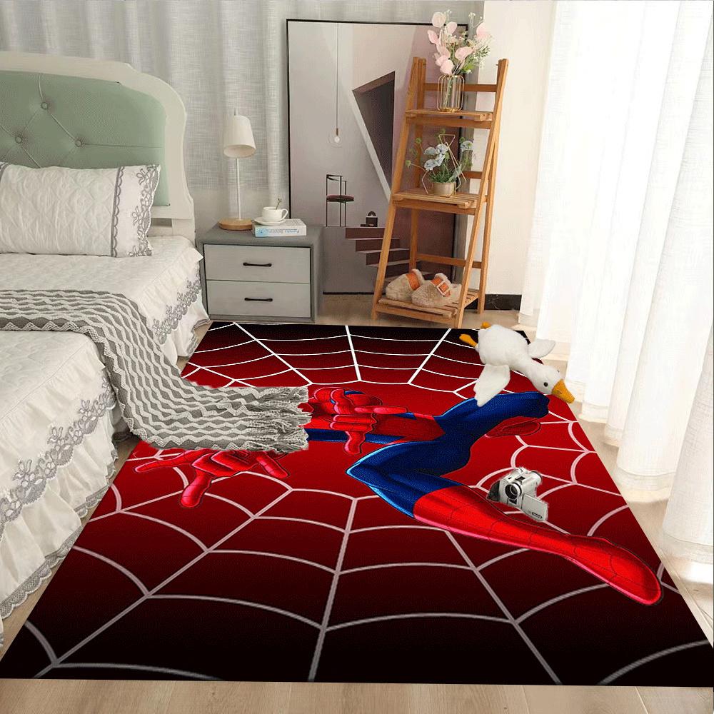 1ks Koberec s motivem Spider-mana, Plošný koberec, do ložnice a herny, Odolný, Odolný proti skvrnám a Snadno čistitelný, do obývacího pokoje