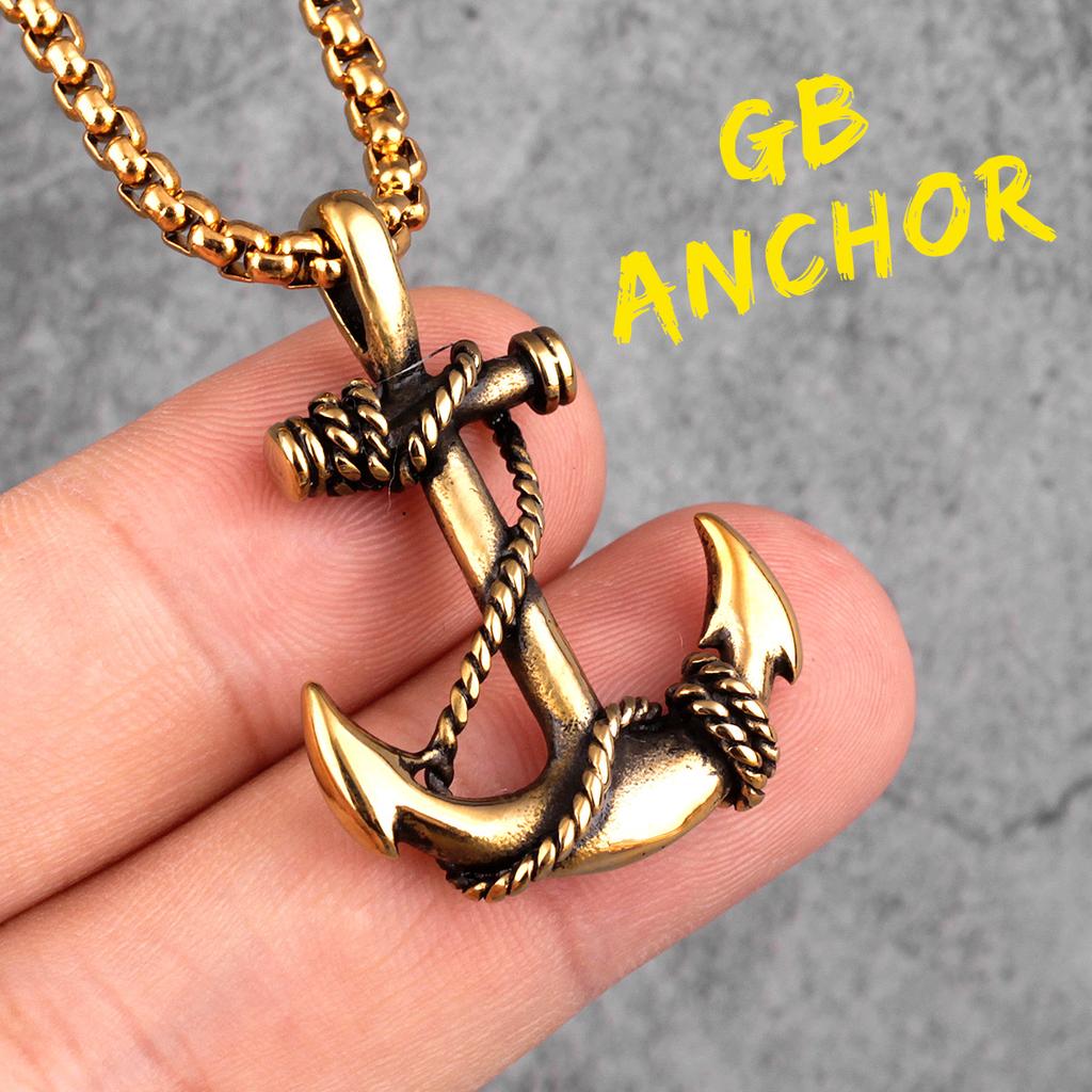 Stainless Steel Sea Anchor Sailor Man Men Necklaces Chain Pendants Punk Rock Hip Hop Unique for Male Boy  Jewelry Gift