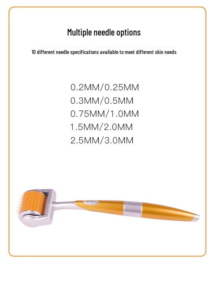 192-Needle Titanium Microneedle Facial Roller - Manual Massage Tool for Cross-Border Trade.