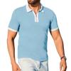 Summer New Men's Short Sleeve T-shirt Casual Lapel Half Zipper T-shirts Fashion Lightweight Breathable Male Tops
