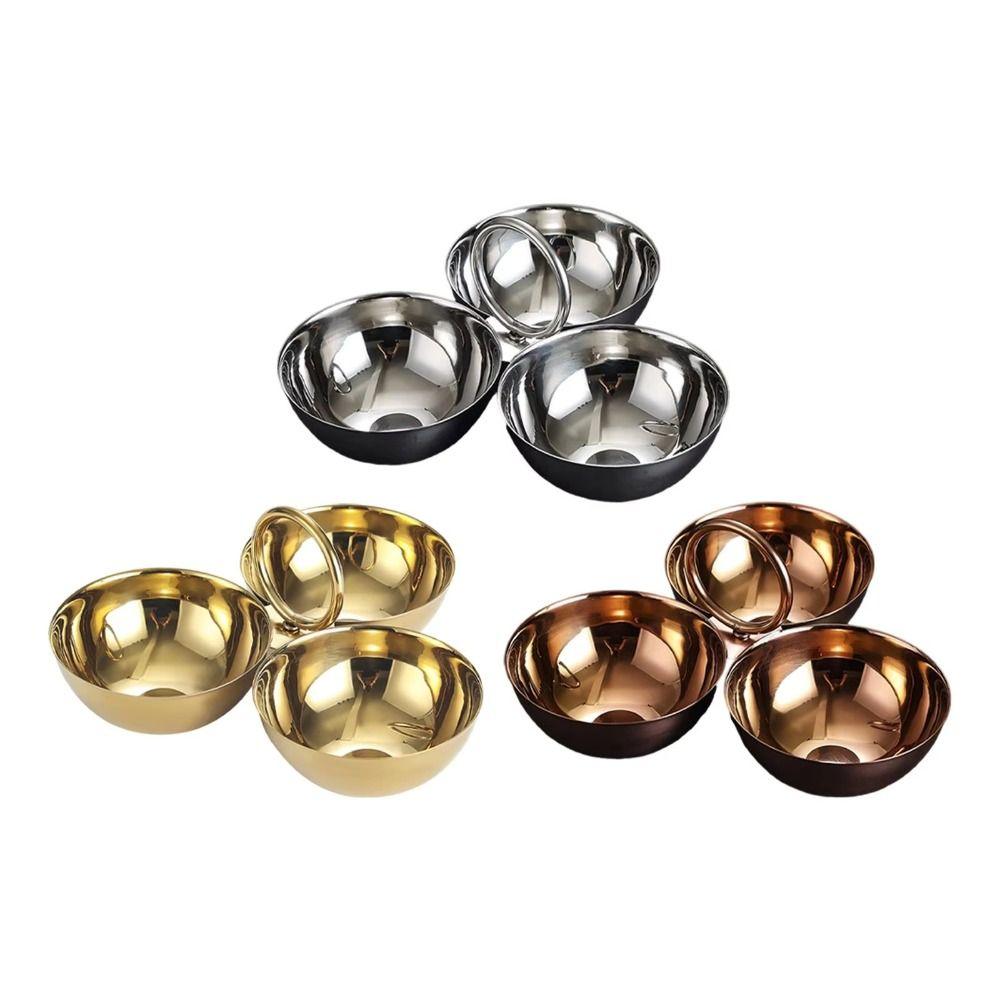 304 Stainless Steel Fruit Plate Circle Ring Handle Appetizer Platter Snack Bowl  Home Kitchen
