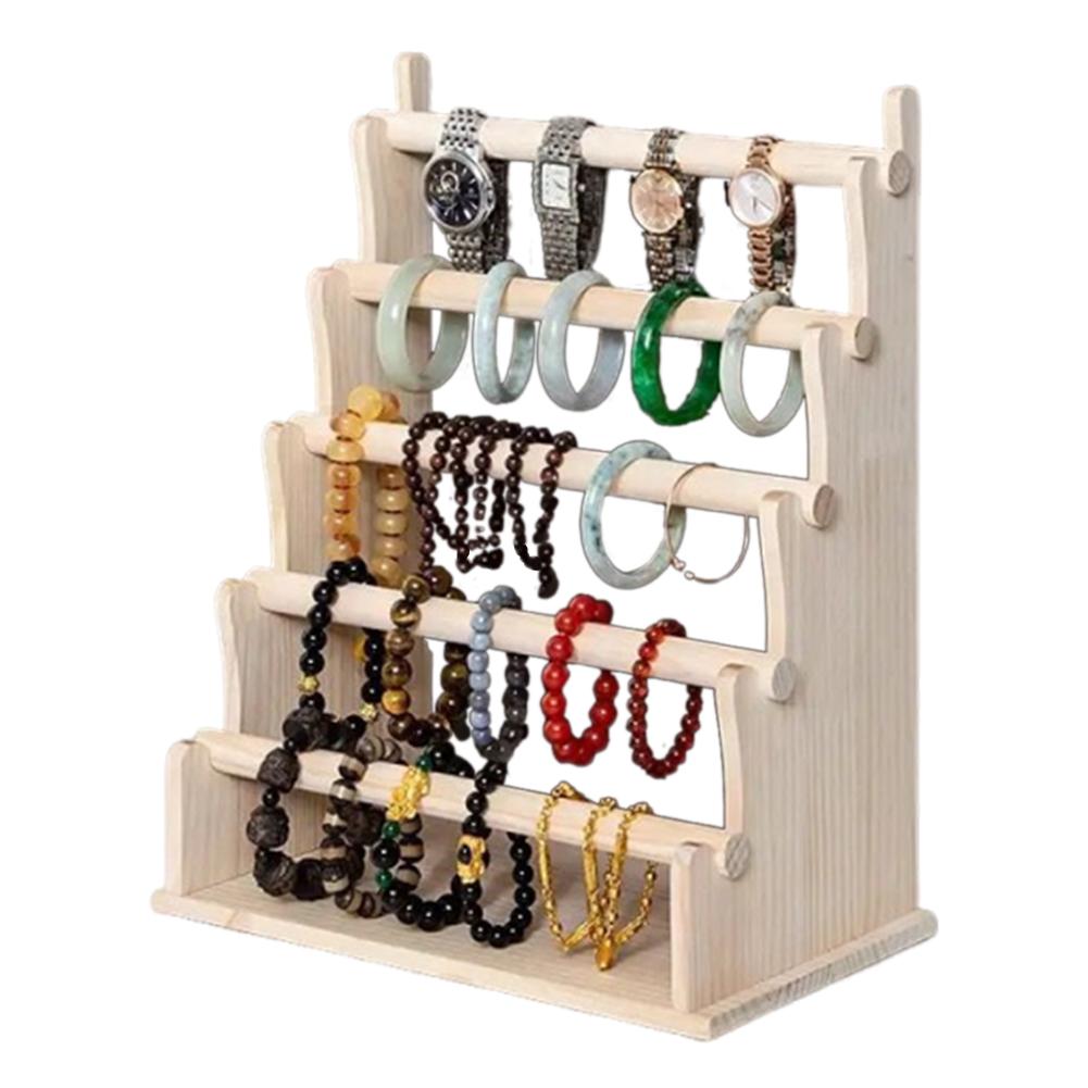 Wood Bracelet Holder Bracelet Display Stand Multi Layer Bangle Scrunchie Organizer for Watch Bracelet Scrunchie