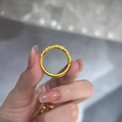 Retro Vergoldeter Bauhinia-Rankenwerk-Ring für Männer und Frauen