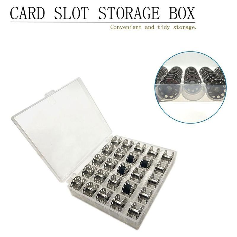 Fresh 25 Pcs Metal Bobbins For Sewing Machine With Storage Box Easy Install Easy To Use