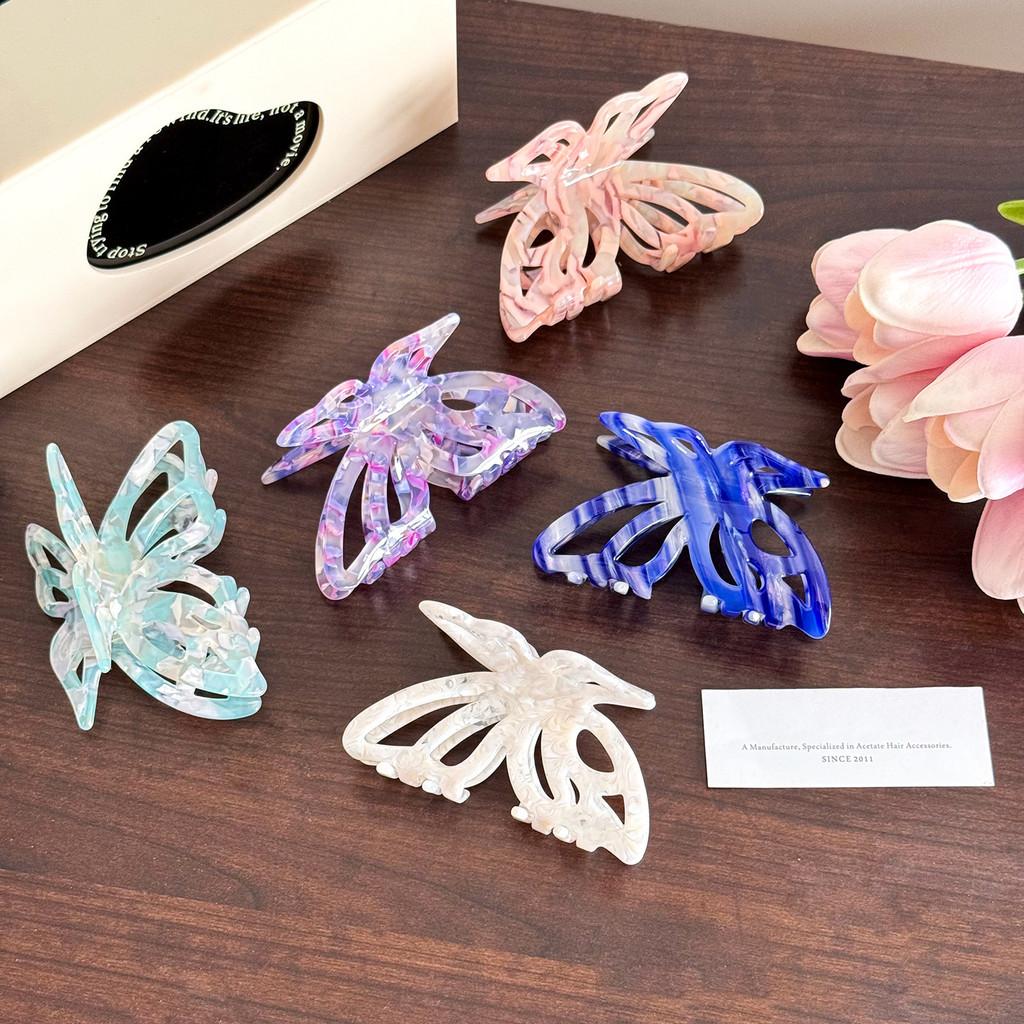 Beautiful Korean Style Versatile Acetate Butterfly Hair Clip For Chic Updos And Ponytails