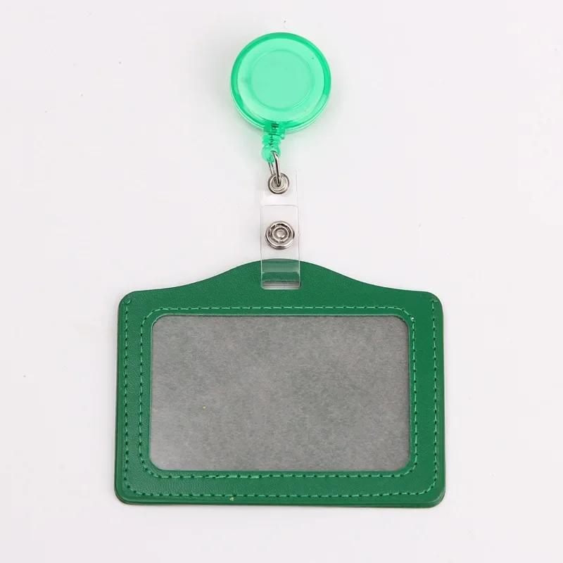 Women Man Bank Credit ID Card Holders Bus Identity Badge Protector Cover Bus Card Covers with Retractable Reel Office Supply