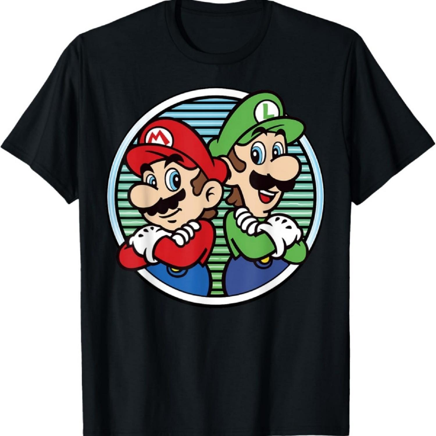 Футболка с графическим принтом Nintendo Super Mario Luigi Back To Back XXXXXL разноцветный