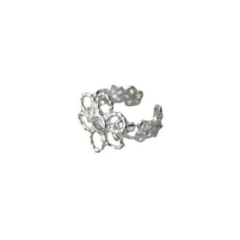 Stylish Geometric Flower Ring For Women Adjustable Copper Statement Jewelry 2023