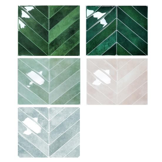 10Pcs Wall Stickers Dark Green Leaf Pattern Easy to Paste Anti-Slip Wall Decals Living Room Bedroom Kitchen Decor