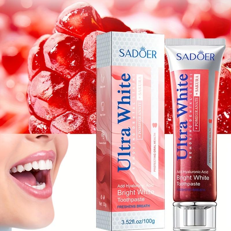 Pomegranate Sakura Blossom Whitening Toothpaste, Fresh Breath, Clean The Mouth, Removing Dental Stains , Protect The Gums, Fluoride Free Toothpaste