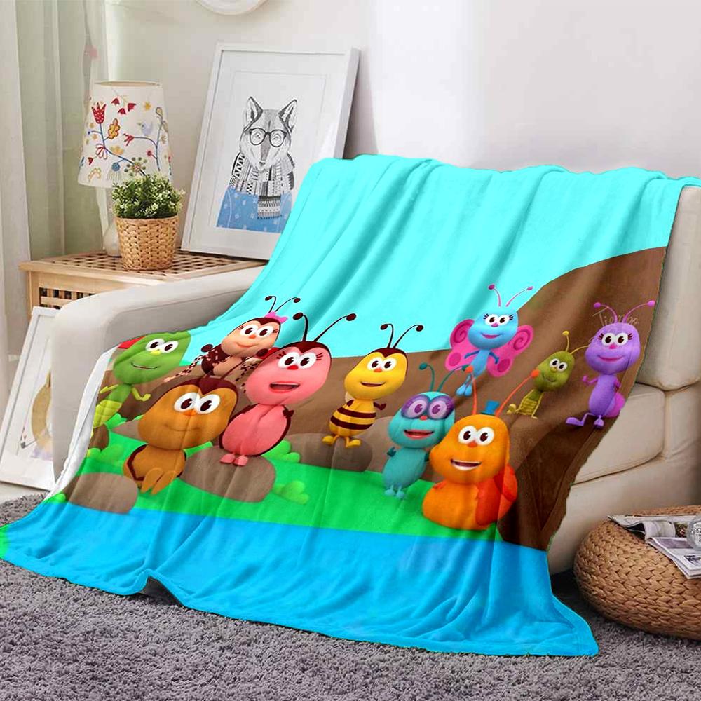 1Pc Bugs Garden Blanket For Couch Bed Plush Cozy Fuzzy Blanket Super Soft Warm Blankets For Fall And Winter 09187