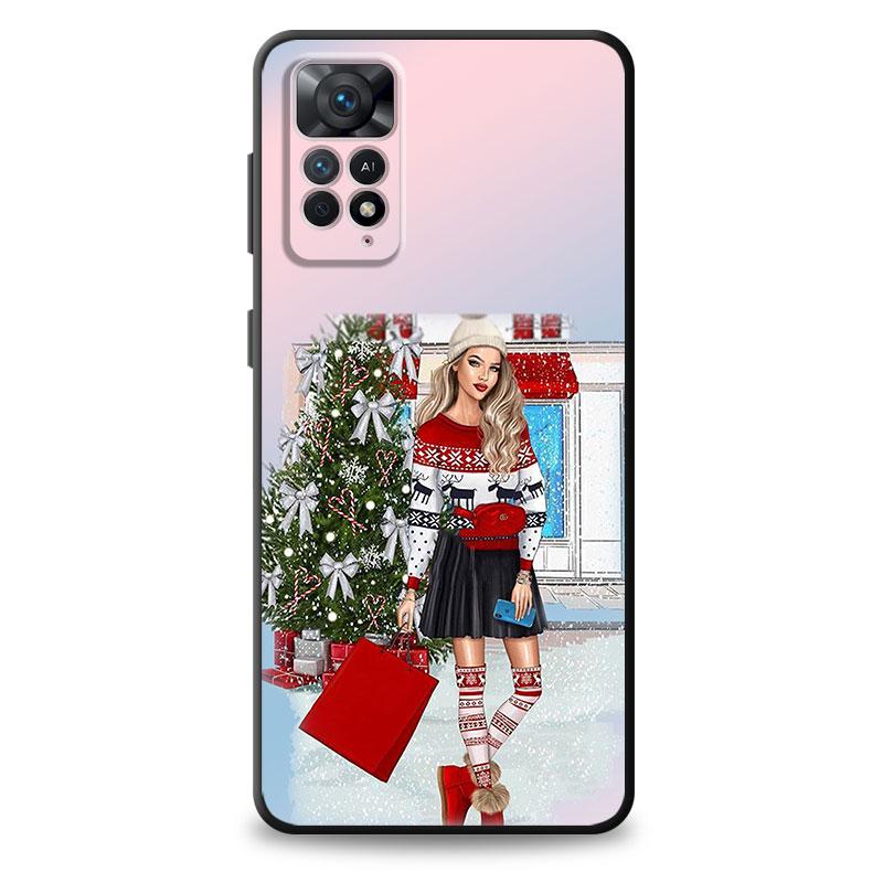 Frohe Weihnachten Mädchen Baum Silikon Funda Hülle Coque für Realme 6 5 9i 8i 7 5s V25 6s Narzo 7i 8 9 Pro 8 9 5G SE C17 7Pro 9Pro