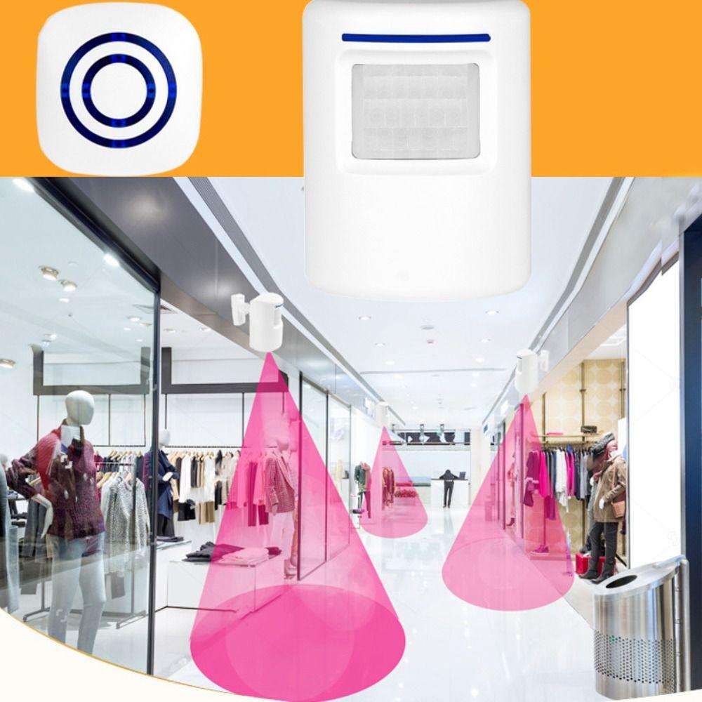 Volume Adjustment PIR Infrared Sensor 38 Chimes Receiver Transmitter Wireless Doorbell Office