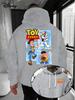 Disney Toy Story Men's Hoodie-Woody & Buzz Lightyear Pullover with Jessie & Bullseye Green Army Icon Adult Loose Version Winter