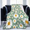 Charming White Daisy Pattern Soft Throw Blanket – Lovely Floral Design for Couch, Bed, Car, Camping, All-Season Use