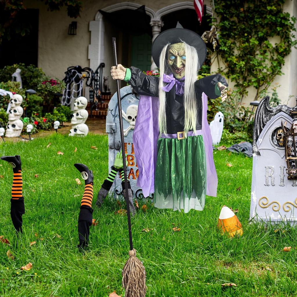 2026 Halloween Flying Witch Decor Flying Witch Outdoor Halloween Decorations Scary Props Holiday Ornament For Indoor Tree Porch