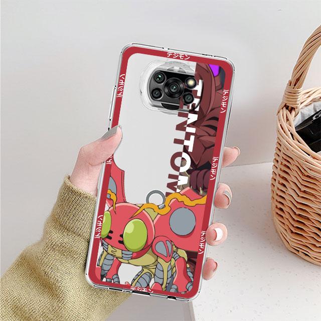 Custodia Trasparente Digimon Per Xiaomi Mi Poco X3 NFC M3 Pro F3 F1 11 Lite 12 Redmi Note 10 9S 8 7 9 Cover Morbida per Telefono