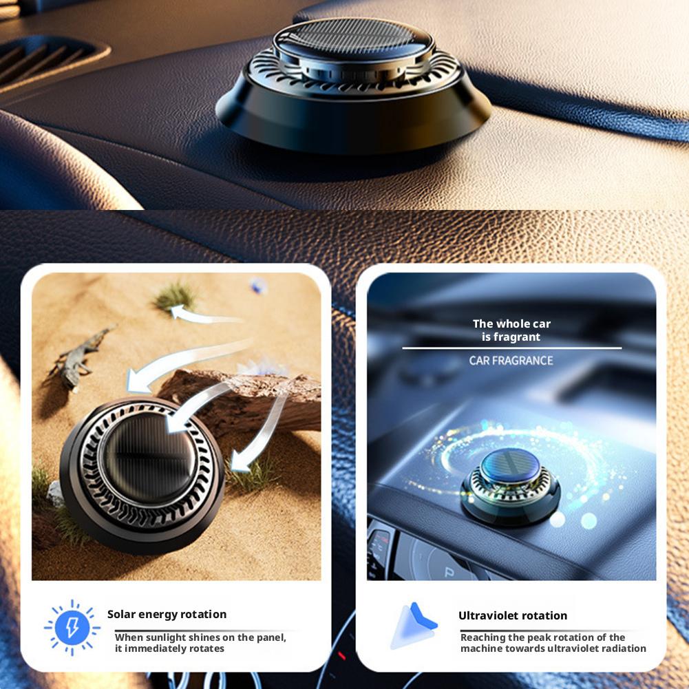Solar Car Aromatherapy Ornament Long Lasting Rotating Car Aromatherapy Car Essential Oils Diffusers Deodorizing Interior Accesso