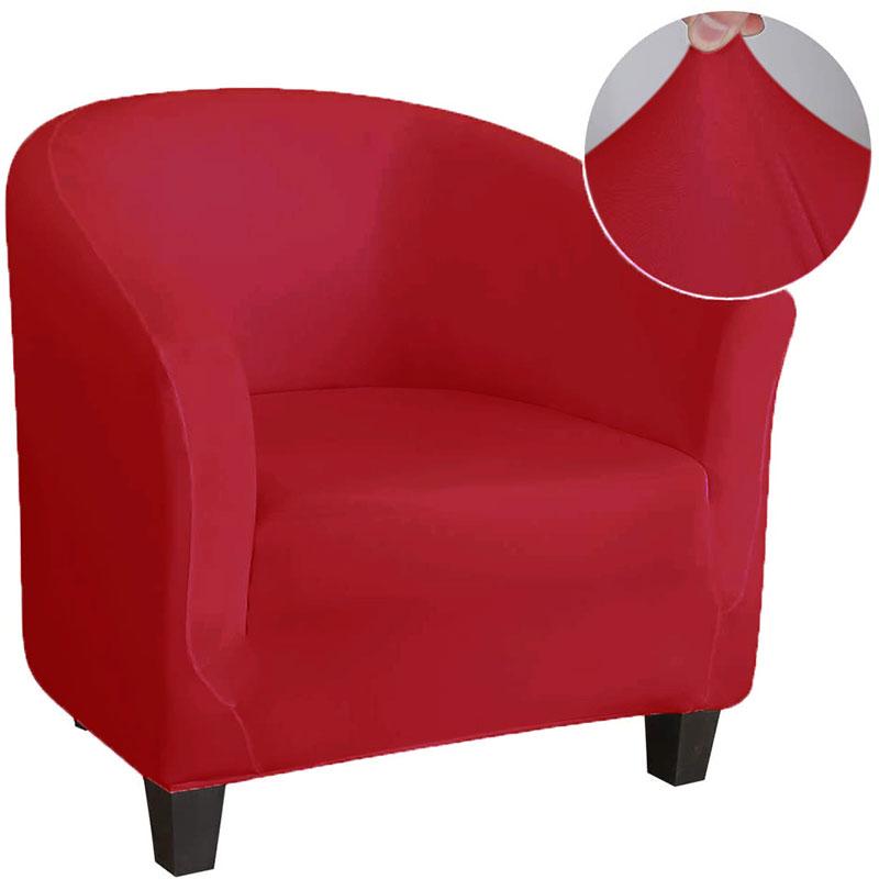 

Allinclusive Single Seater Sofa Slipcover Tub Chair Covers Dustproof Polyester Red