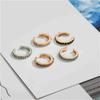 Ear Clip Turquoise Jewelry CZ Cuff Earrings Circle Ear Cuff Rhinestone No Piercing Earring