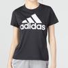 Adidas Big Logo Print American Vintage Loose Sports Quick-Dry Casual Crew Neck Short Sleeve T-Shirt Women Tops Black FT3078