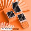 Diamond Electroplated Gold Frame PU Leather Phone Case for Samsung Z Flip 8 7 6 5 4 3 Flip6 Flip5 Flip7 Flip8 Protective Cover