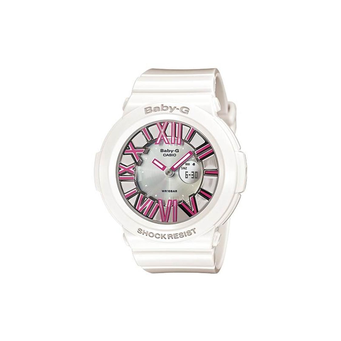 CASIO Women s BABY-G Silver Watch BGA-160-7B2DR BGA-160-7B2DR White Strap