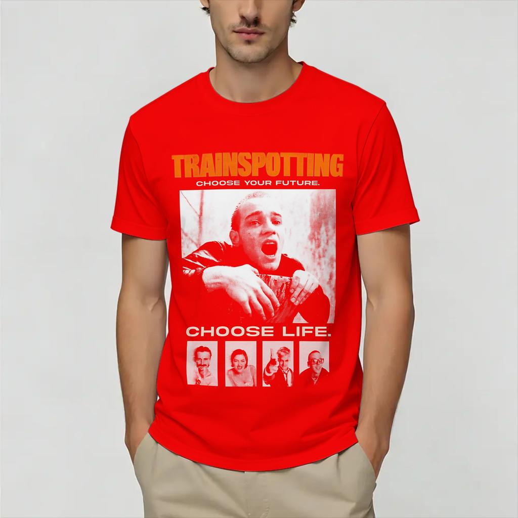 T-shirt Unisex Film Trainspotting Magliette Vintage in Cotone Manica Corta Top Girocollo Taglie Forti
