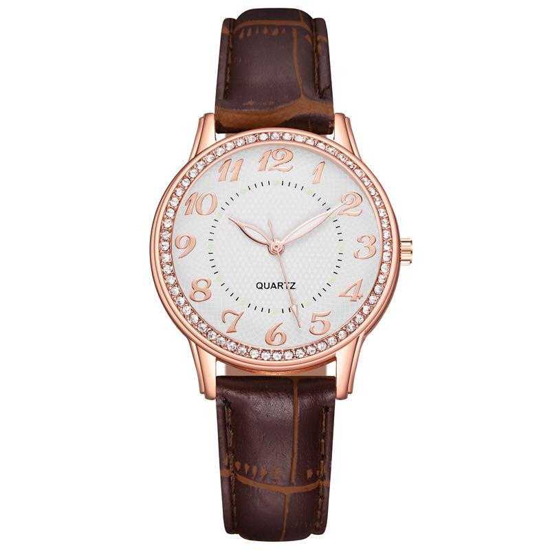 WomenWatches Diamond Luminous Watch Women's Belt Women's Watch Quartz Watch Diamond Jewelry Luminous Diamond