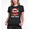 FOX MAS Christmas Fox Print T-Shirt Fashion Summer Short Sleeve Unisex Casual Party Holiday Clothing graphic Tees