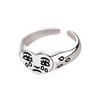 Style Retro Ring, Love Heart, Crying Face Ring, Temperament Tear Point Expression Open Ring