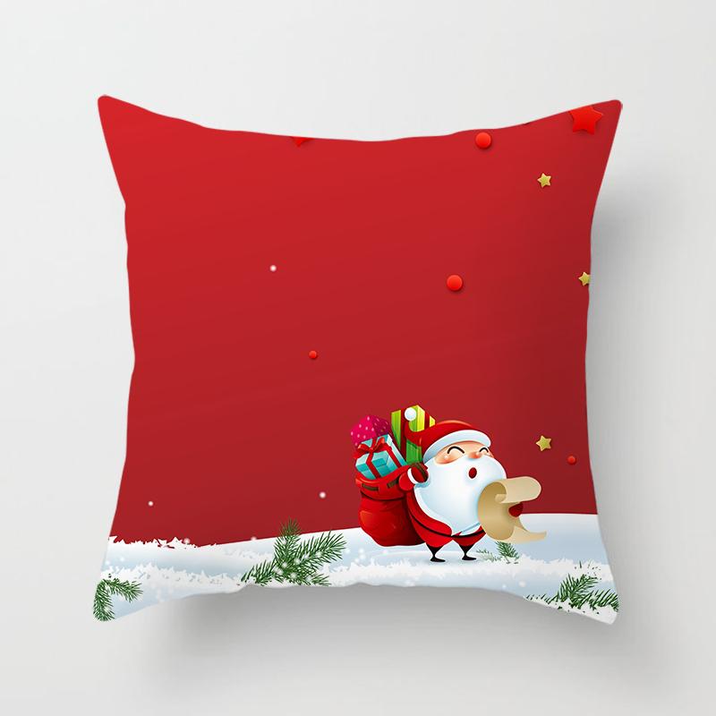 Cartoon Christmas Throw Pillow Set Santa Claus Sofa Gift Home Decor Pillowcase Christmas Gift Pillowcase