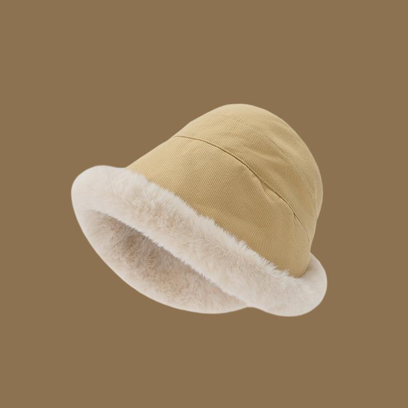 Breite Krempe Fleece Lamm Wolle Eimer Hut Frauen 2022 Herbst Winter Hüte Warme Mann Fisherman Caps Männer Angeln Hut