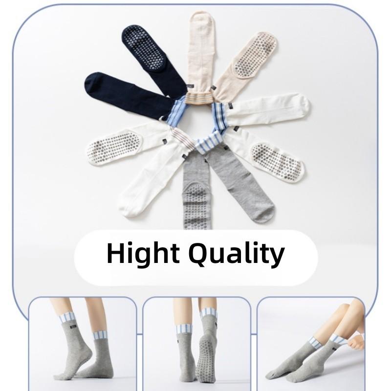 Women's Yoga Socks Moisture Wicking Sweat Wicking Anti Slip Breathable College Style Fashionable Mid Tube Yoga Dance Pilates Socks