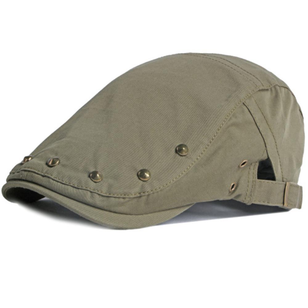 HT3667 Mens Berets Women Retro Rivet Artist Painter Beret Hat Male Female Adjustable Ivy Flat Cap Spring Summer Cotton Beret Cap