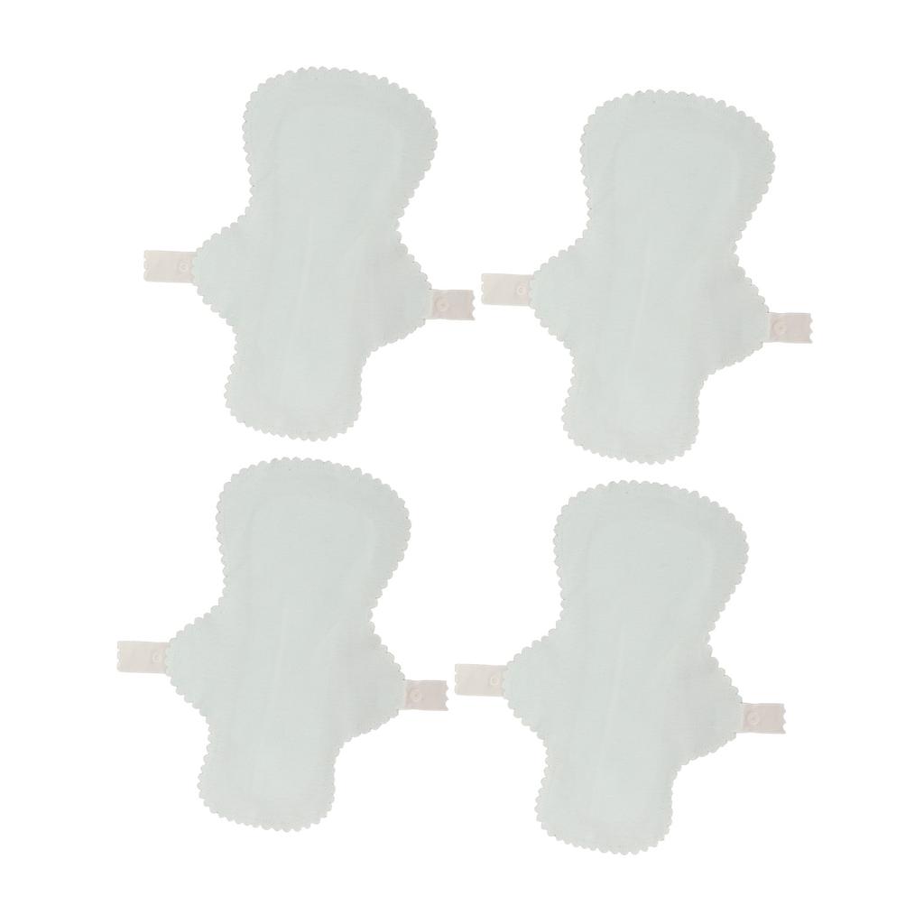 4PCS Washable Menstrual Pad Anti Leakage Breathable Pure Cotton Skin Friendly Reusable Sanitary Pad for Women Blue