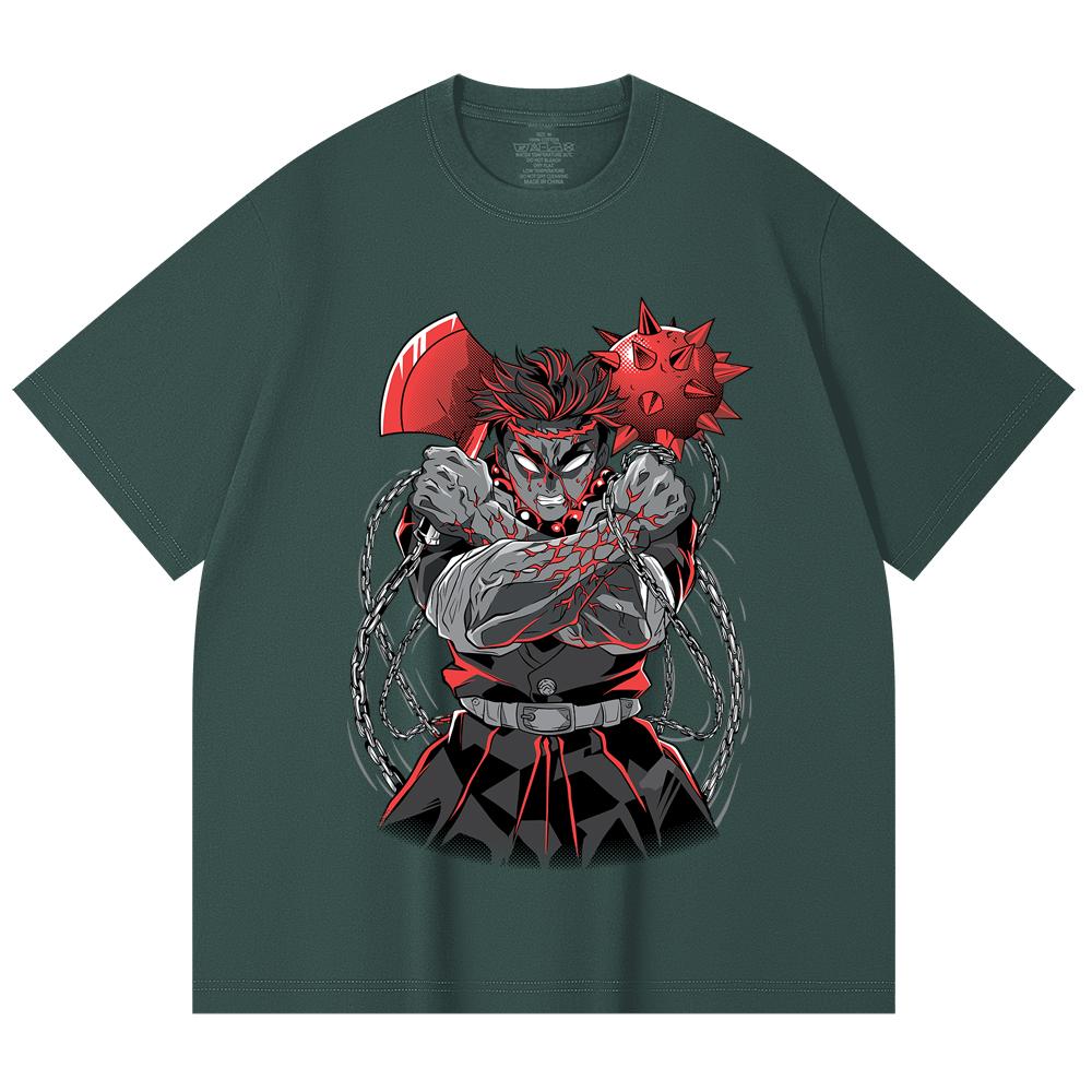 100% Cotton Demon Slayer V24 Gyomei Print Unisex Heavy Cotton T Shirt