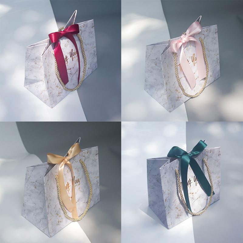New Accept Private Customization Marble Grey Portable Gift Bag for Party Favors Gift Packaging Box Bag