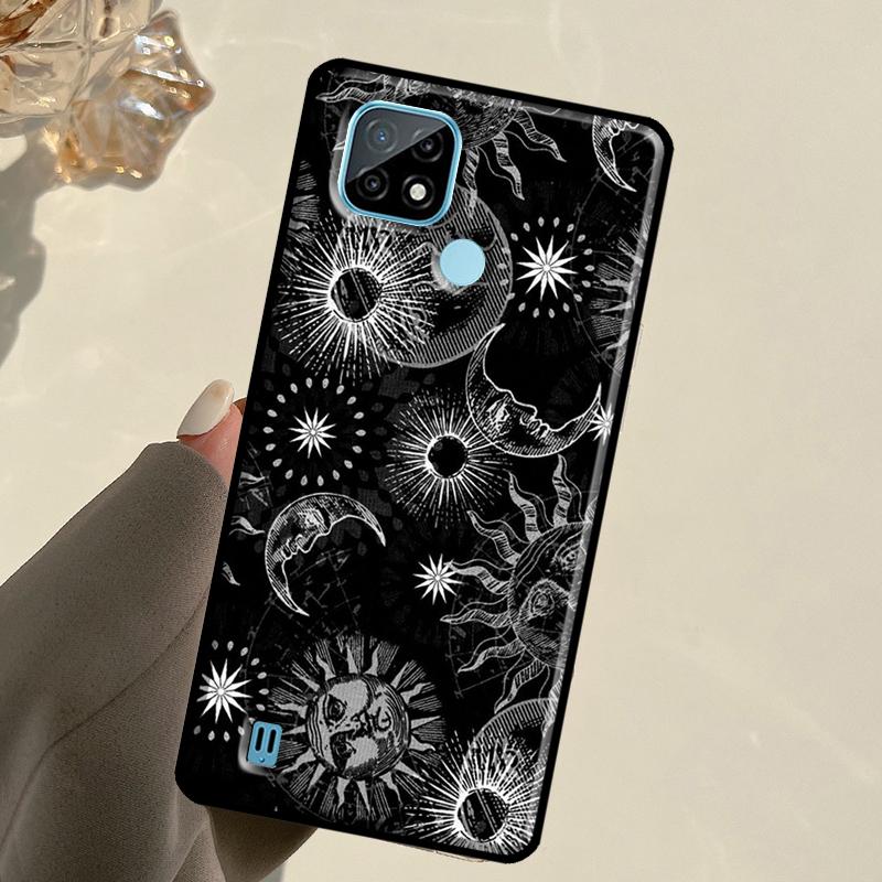Crescent Moon Sun For Realme 13 11 10 12 14 Pro Plus GT 5 6 6T GT7 Pro C67 C61 C53 C51 C21Y C25S C75 C55 Case