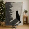 Black Cat Blanket Soft Throw Cat Lover Gift Bedding Throw Soft Warm Throw for Sofa Bed Chair Vibrant Cartoon Design In Red