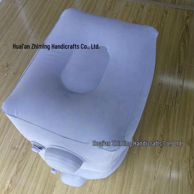 Flocking Press-to-Inflate Travel Footrest: Adjustable Universal Car & Plane Leg Rest