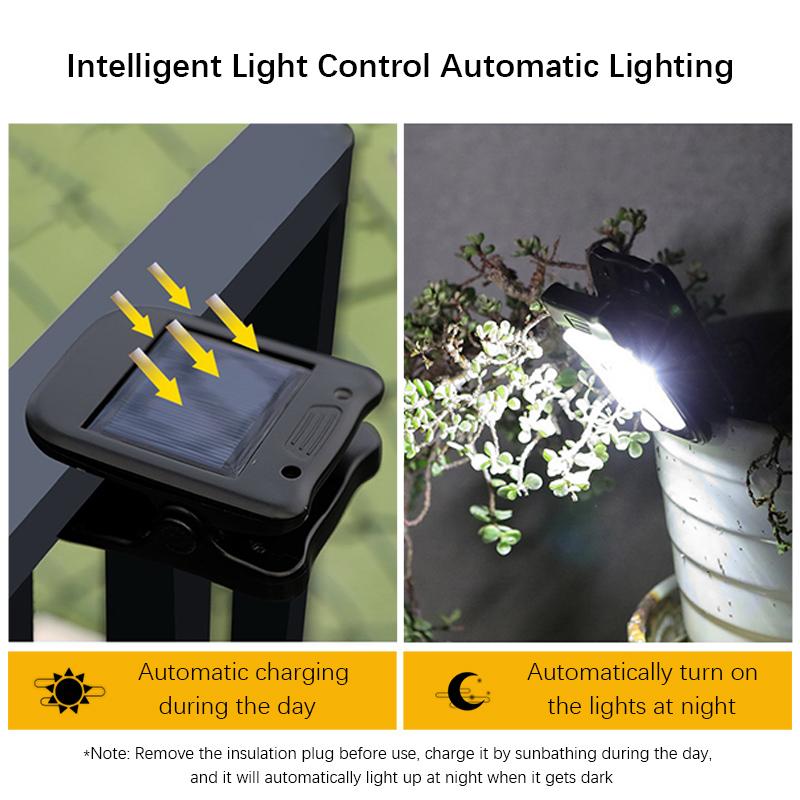 30 LED Solar Garden Outdoor Lights Clip Light Waterproof Motion Sensor Camping Lamp Rechargeable for Landscape Outdoor Wall Deco