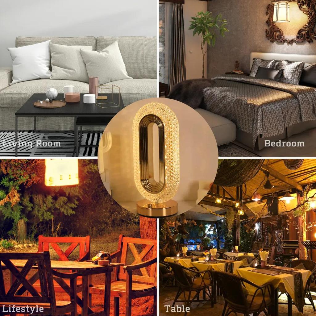 Crystal Oval Table Lamp Led Small Night Light Street Diy Snowy Flowing Hemp Snow Night-light Convenient-light Bedroom-girl-light