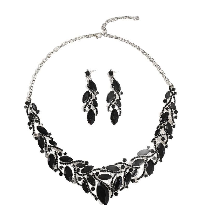 Luxe Kristal Edelsteen Sieradenset: Ketting & Oorbellen voor Bruiden en Speciale Gelegenheden