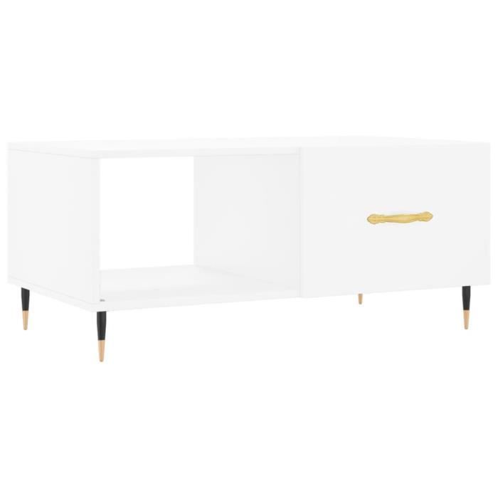 VidaXL Table basse blanc 90x50x40 cm bois d'ingénierie 829188