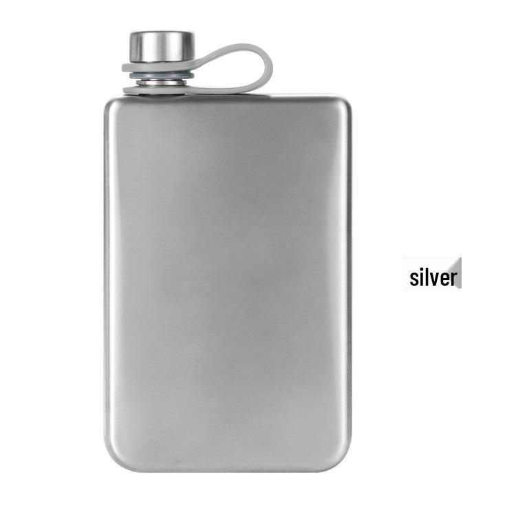 Silver Green Black White Whiskey Flask - Portable, Food Grade 304 Stainless Steel