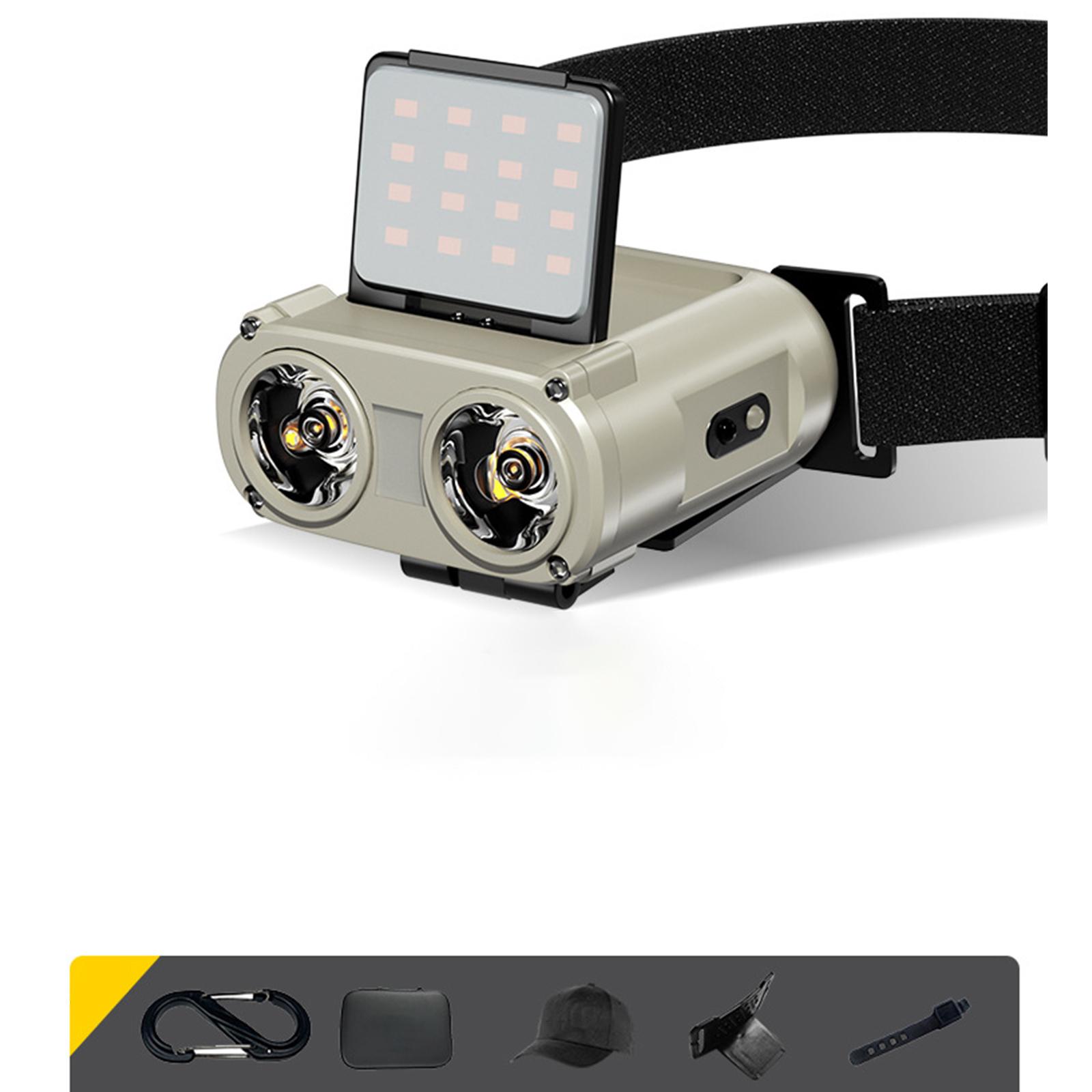 

Ночная рыбалка мощный свет фара индукционная зарядка рыболовный специальный длительный срок службы крышка клип свет освещение кофейный